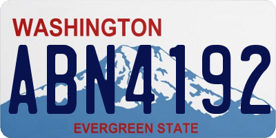 WA license plate ABN4192