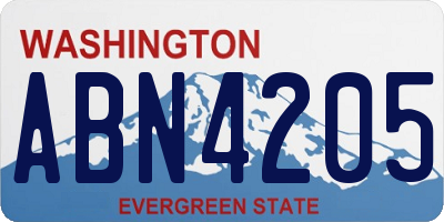 WA license plate ABN4205