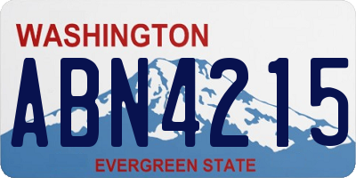 WA license plate ABN4215