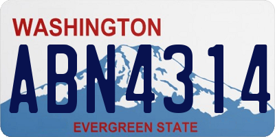 WA license plate ABN4314