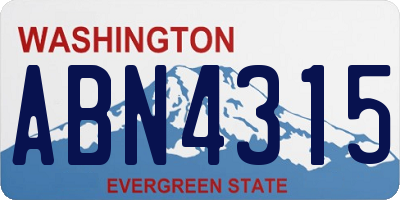 WA license plate ABN4315