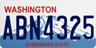 WA license plate ABN4325