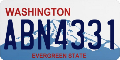 WA license plate ABN4331