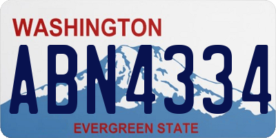 WA license plate ABN4334