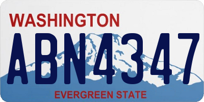 WA license plate ABN4347