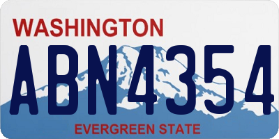 WA license plate ABN4354