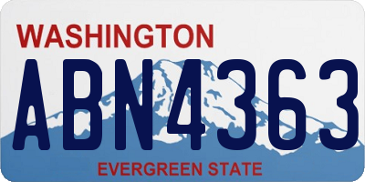 WA license plate ABN4363