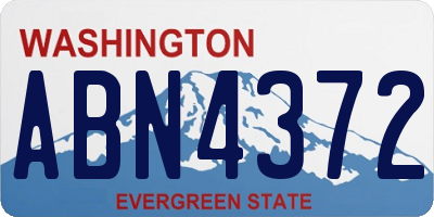 WA license plate ABN4372