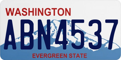 WA license plate ABN4537