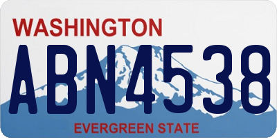 WA license plate ABN4538