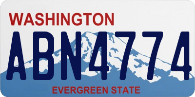 WA license plate ABN4774