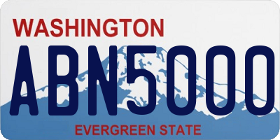 WA license plate ABN5000