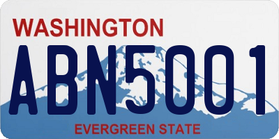 WA license plate ABN5001