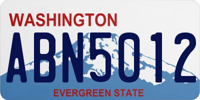 WA license plate ABN5012