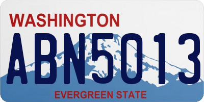 WA license plate ABN5013