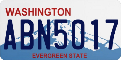 WA license plate ABN5017