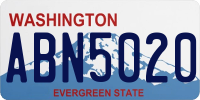 WA license plate ABN5020