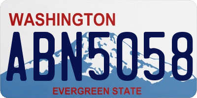 WA license plate ABN5058