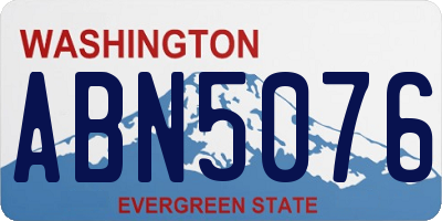 WA license plate ABN5076