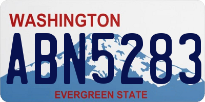 WA license plate ABN5283