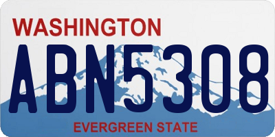 WA license plate ABN5308