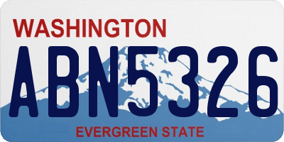 WA license plate ABN5326