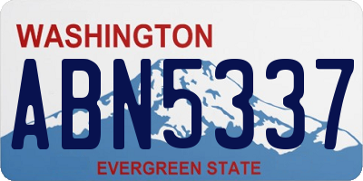 WA license plate ABN5337