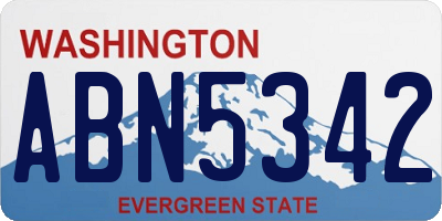 WA license plate ABN5342