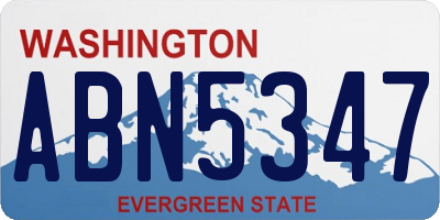 WA license plate ABN5347