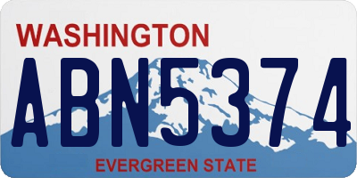 WA license plate ABN5374