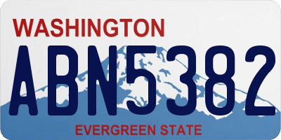 WA license plate ABN5382