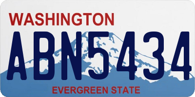WA license plate ABN5434