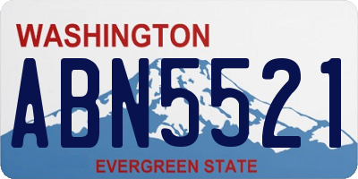 WA license plate ABN5521