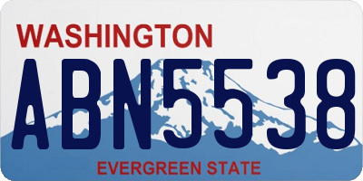 WA license plate ABN5538