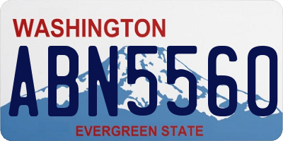 WA license plate ABN5560