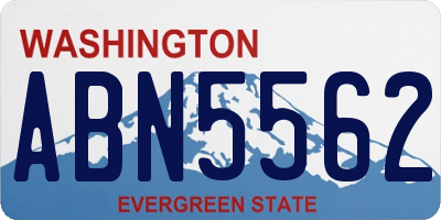 WA license plate ABN5562
