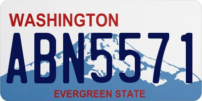 WA license plate ABN5571