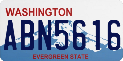 WA license plate ABN5616