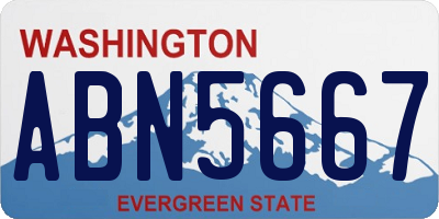 WA license plate ABN5667