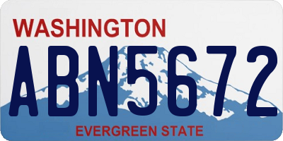 WA license plate ABN5672