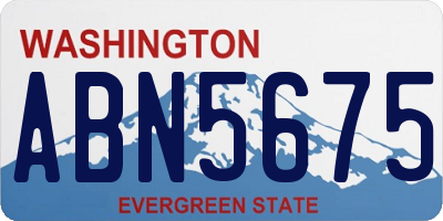 WA license plate ABN5675