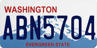 WA license plate ABN5704