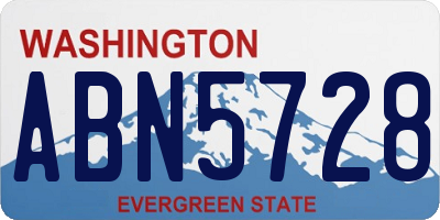 WA license plate ABN5728
