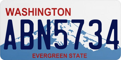 WA license plate ABN5734