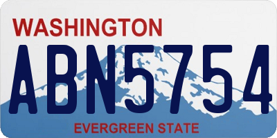 WA license plate ABN5754