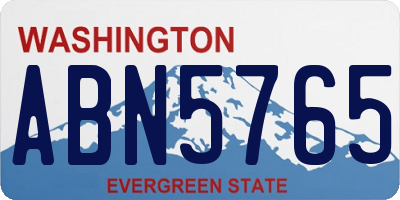 WA license plate ABN5765