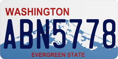 WA license plate ABN5778