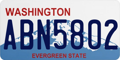 WA license plate ABN5802