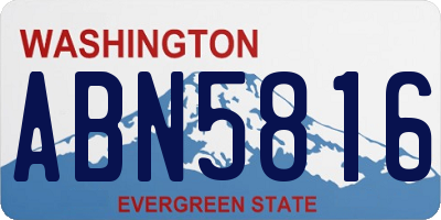 WA license plate ABN5816