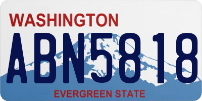 WA license plate ABN5818